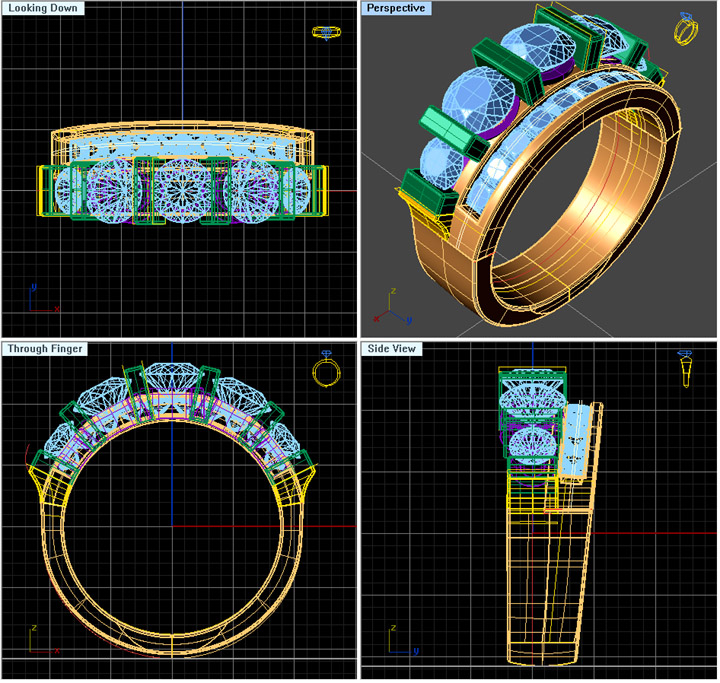 Design Customer Jewelry at Erik Jewelers - #D Render of Custom Designed Ring